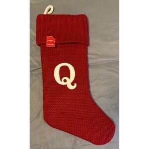 NEW‎ Wondershop Red Knit Initial Christmas Stocking, Q